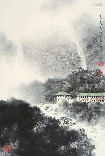 宋涤（b.1945） 庚申（1980）年作 山水 立轴 设色纸本