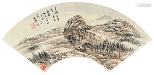 王翚（1632～1717） 山水 扇面 设色纸本