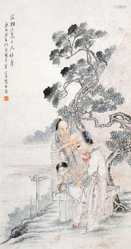 沈心海（1855～1941） 庚戌（1910）年作 人物 镜片 设色纸本