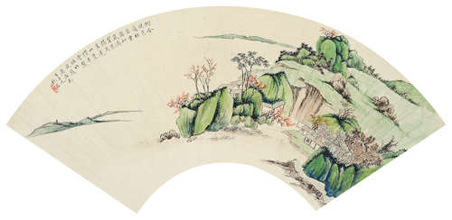 李秋君（1899～1973） 山水 扇面 设色纸本