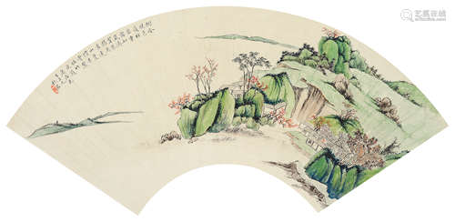 李秋君（1899～1973） 山水 扇面 设色纸本