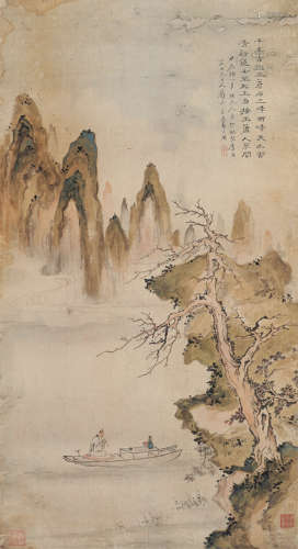 苏六朋（1791～1862） 山水 镜片 设色绢本