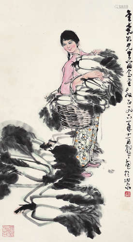 邵宇（1919～1992） 人物 立轴 设色纸本