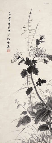 何香凝（1878～1972） 壬申（1932）年作 花卉 立轴 水墨纸本