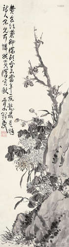 蒲华（1830～1911） 菊花 立轴 设色纸本