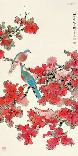 田世光（1916～1999） 花鸟 立轴 设色纸本