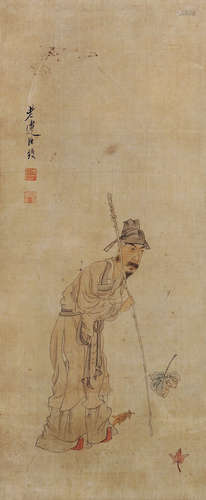 陈洪绶（1599～1652） 人物 立轴 设色绢本