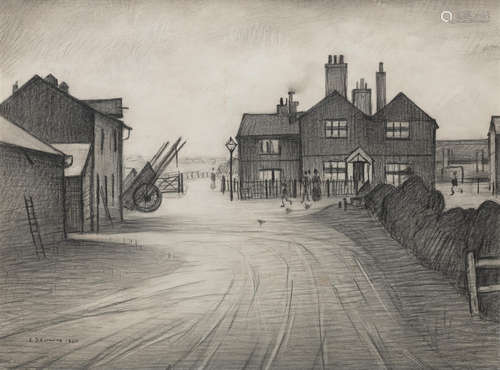 Ardens Farm, Swinton 27.9 x 38.1 cm. (11 x 15 in.) Laurence Stephen Lowry R.A.(British, 1887-1976)