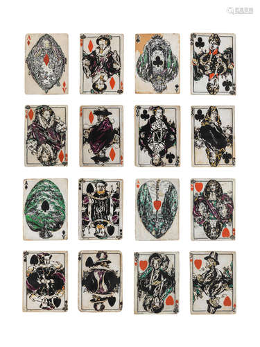 Sixteen designs for playing cards the largest 13.6 x 9.8 cm. (5 3/8 x 3 7/8 in.); the smallest 13.1 x 9.3 cm. (5 1/8 x 3 5/8 in.) Executed circa 1901 Sir William Nicholson(British, 1872-1949)