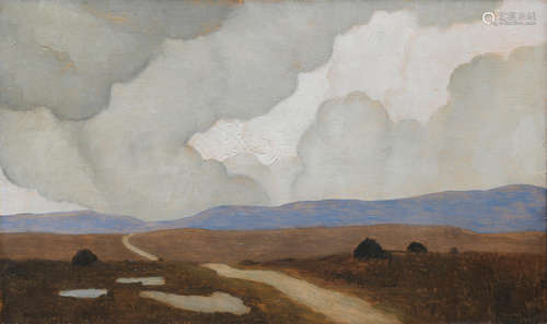 The Long Road   30.2 x 50.8 cm. (12 x 20 in.) Paul Henry R.H.A.(1876-1958)