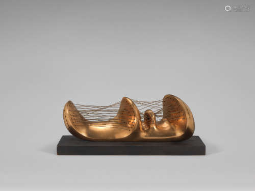 Reclining Stringed Figure 25.5 cm. (10 in.) wide (excluding the base) Conceived in 1939 and cast in 1982 Henry Moore O.M., C.H.(British, 1898-1986)