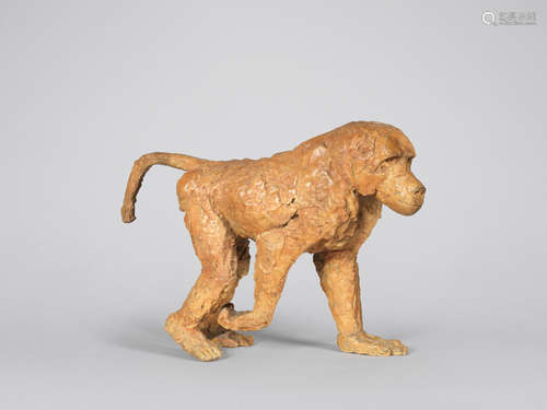 Walking Baboon (Head Down) 40.6 cm. (16 in.) long Dame Elisabeth Frink R.A.(British, 1930-1993)