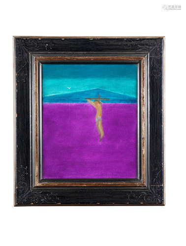 Crucifixion VI 30.5 x 24.8 cm. (12 x 9 3/4 in.) Craigie Aitchison C.B.E., R.S.A, R.A.(British, 1926-2009)