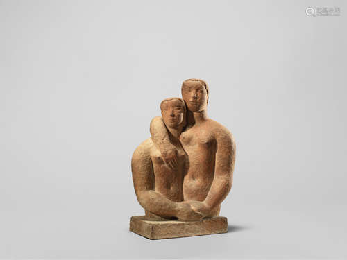 Figure Group (Les Deux Amies) unique Frank Dobson, R.A.(British, 1888-1963)