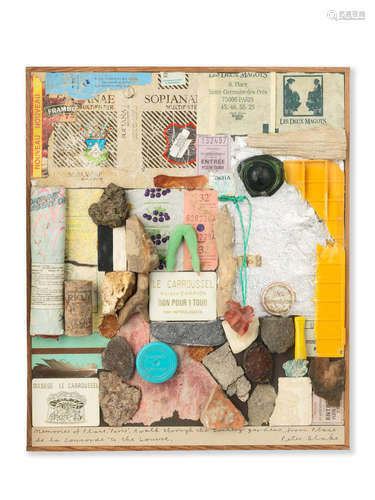 Memories of Place, Paris 31.4 x 26.3 cm. (12 3/8 x 10 3/8 in.) Sir Peter Blake(British, born 1932)