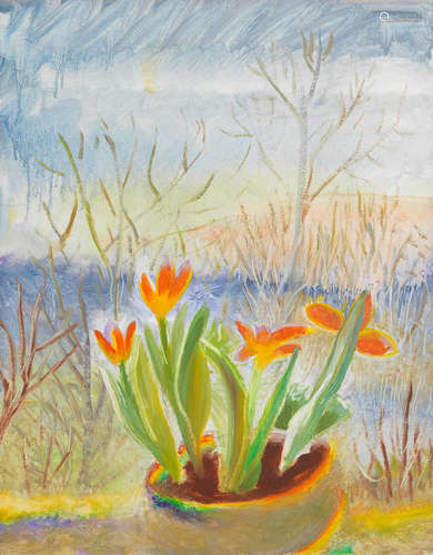 Tulips Bankshead 59.3 x 46.3 cm. (23 3/8 x 18 1/8 in.) Winifred Nicholson(British, 1893-1981)