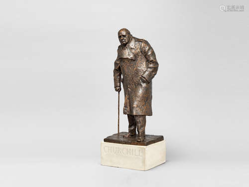 Sir Winston Churchill, maquette for the monument in Parliament Square 50.8 cm. (20 in.) high (excluding the base) Ivor Roberts-Jones(British, 1916-1966)