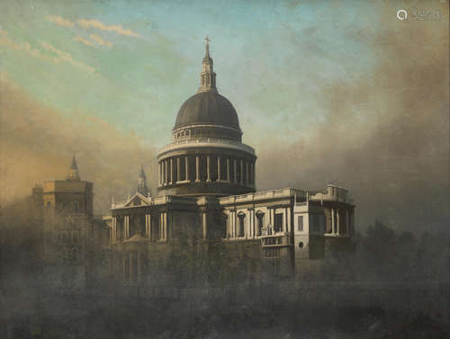 St Paul's Rising out of the Fog 76.5 x 99.3 cm. (30 1/8 x 39 1/8 in.) Algernon Cecil Newton R.A.(British, 1880-1968)