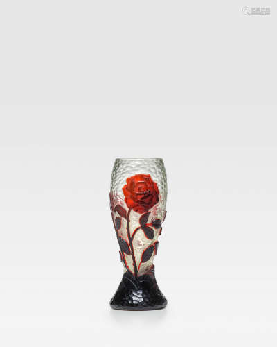 Vasecirca 1905cased and wheel carved glass, engraved 'E Michel'height 8 3/4in (22.5cm)  Eugène Michel (FL. 1867-1910)