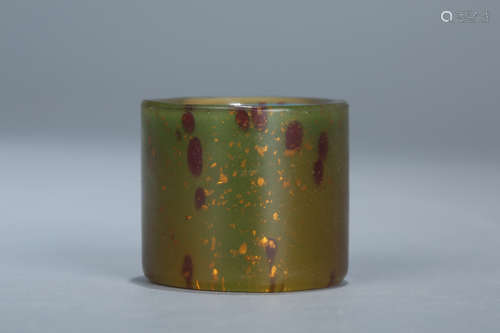 Chinese Peking glass thumb ring.