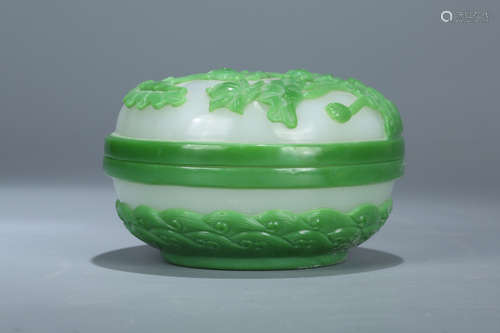 Chinese Peking glass box, marked.