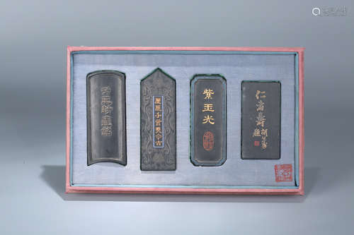 Set of four Chinese ink stones.