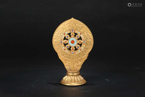 Chinese gilt metal decorative item.