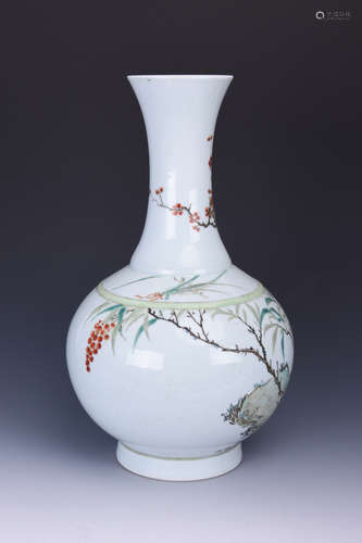 Chinese famille rose porcelain vase, Guangxu mark.