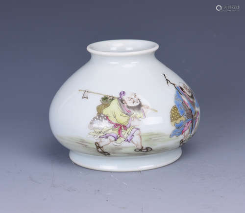 Chinese famille rose porcelain jar, Yongzheng mark.