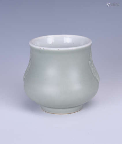 Chinese celadon porcelain censor, Kangxi mark.