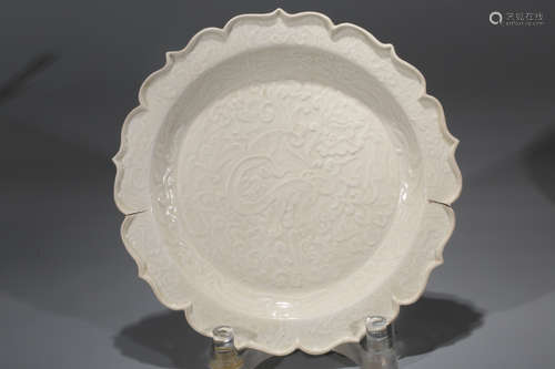 Chinese ding ware porcelain plate.