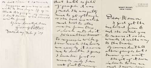 巴顿将军 1909年 亲笔家信（一纸双面） 纸本