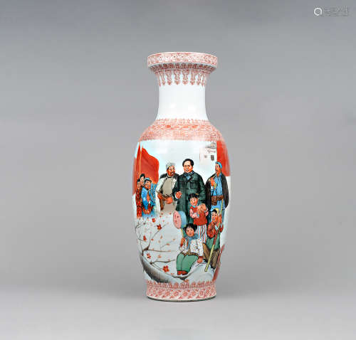 六、七十年代 粉彩文革題材花瓶