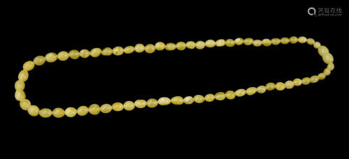A Genuine Baltic Butter Amber Bead Necklace