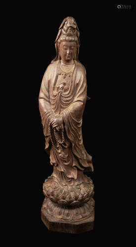 A Chinese Agilawood Guanyin Statue