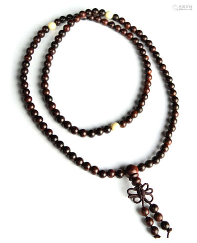 Padauk Wood Praying Bead Necklace