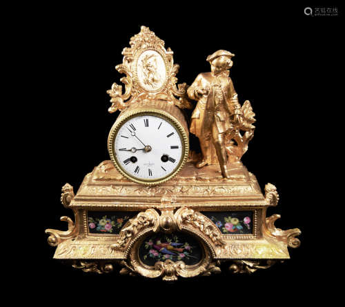 French Style Gilt Metal Clock