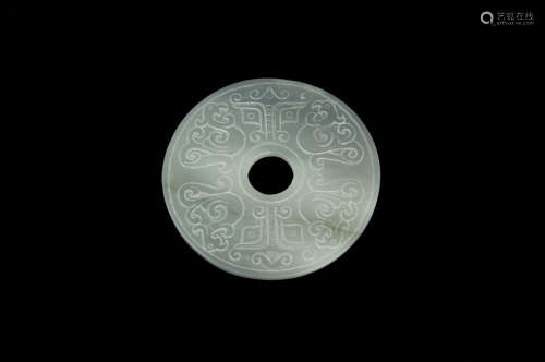 Hotan White Jade Bi (Circular Disc)