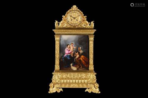 A FINE AND IMPRESSIVE SECOND QUARTER 19TH CENTURY FRENCH GILT BRONZE CLOCK SIGNED 'SILVANI