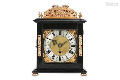 A RARE AND FINE LATE 17TH CENTURY EBONISED BRACKET / TABLE CLOCK WITH  PULL QUARTER REPEAT BY EDMUND MASSEY