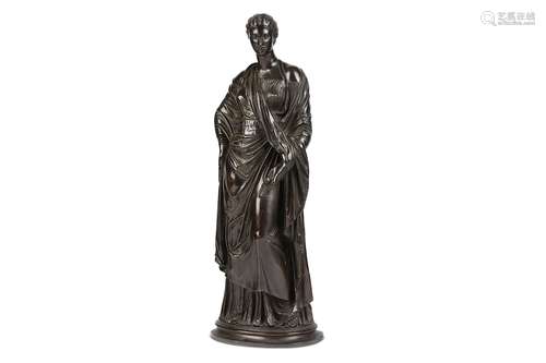 AFTER THE ANTIQUE: AN EARLY 19TH CENTURY BRONZE FIGURE OF THE MATTEI CERESthe standing figure holding ears of corn in her left hand