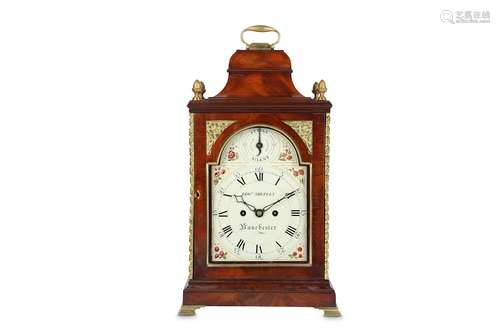 A GEORGE III MAHOGANY AND GILT BRASS MOUNTED FUSEE TABLE / BRACKET CLOCK BY EDWARD SHEPLEY