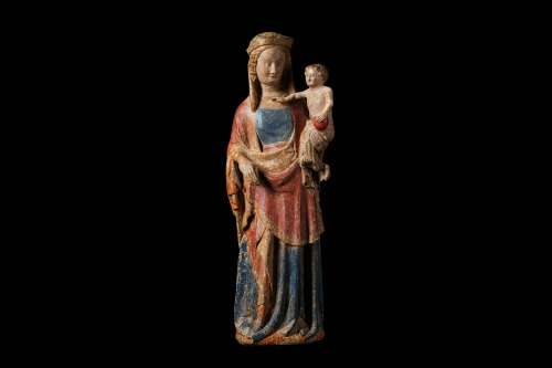 A MID 14TH CENTURY FRENCH POLYCHROME