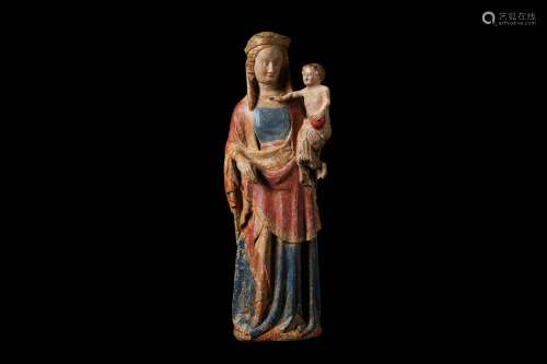 A MID 14TH CENTURY FRENCH POLYCHROME