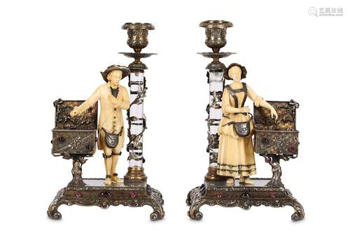 A FINE PAIR OF LATE 19TH CENTURY VIENNESE SILVER GILT