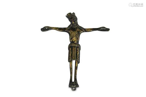 A FRENCH BRONZE CORPUS CHRISTI IN THE GOTHIC STYLE the figure of Christ wearing a crown and stylised perizonium