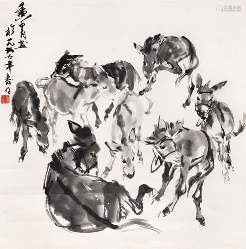 黃冑 八驢圖