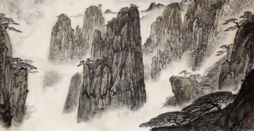 亞明 黃山松雲