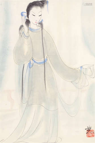 林风眠（1900～1991） 仕女 镜心 设色纸本
