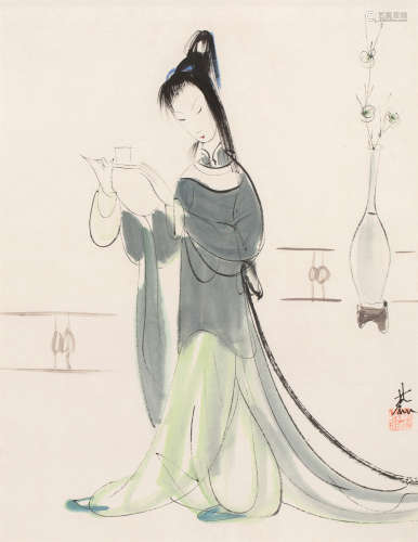 林风眠（1900～1991） 仕女 镜心 设色纸本